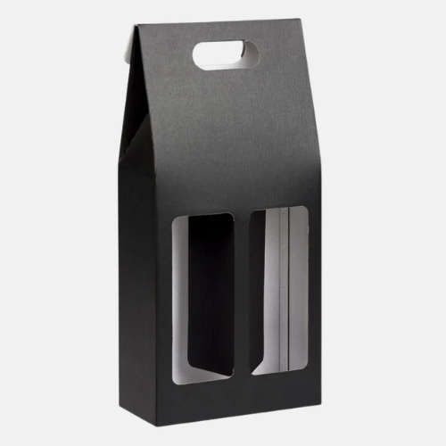 Black 2 Bottle Window Wine Carrypak Black 2 Bottle Window Wine Carrypak