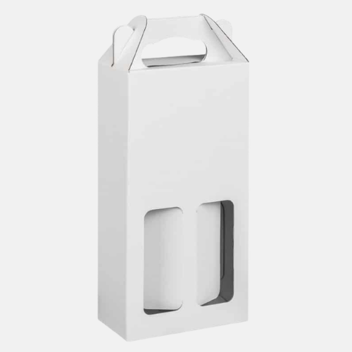 White 2 Bottle Window Wine Box White 2 Bottle Window Wine Box